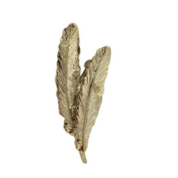 Vintage Marked Gerrys Gold-Tone Pair of Feathers Brooch Pin - Picture 1 of 7